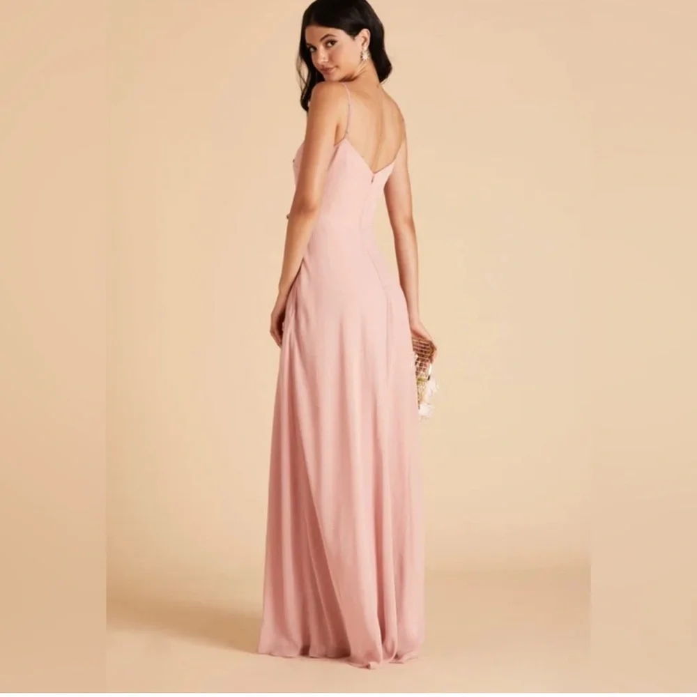 Birdy Grey DEVIN CONVERTIBLE DRESS CHIFFON DUSTY ROSE LARGE NWOT BRIDESMAID SLIT